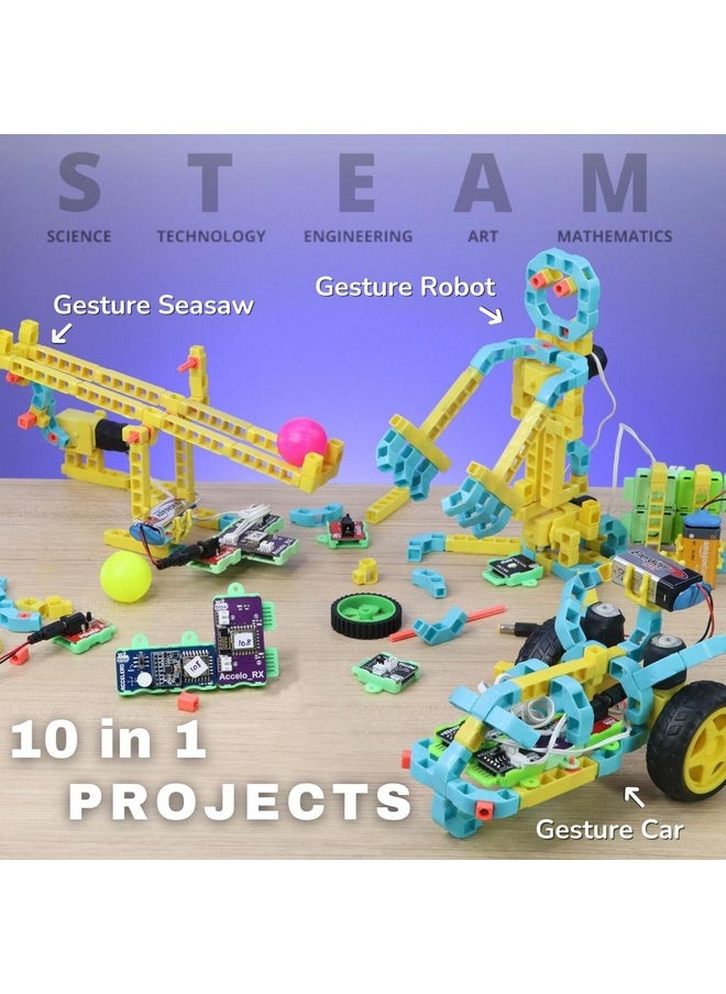 WitBlox DIY Robotics Kit for Kids Robo Gesture Sensor Modular Kit, Hand Controlled Gesture Sensing RC Car & Robotic Arm, STEM Educational Toy for Ages 8 Years + with 1 Year WTY & Free 3 Live Classes