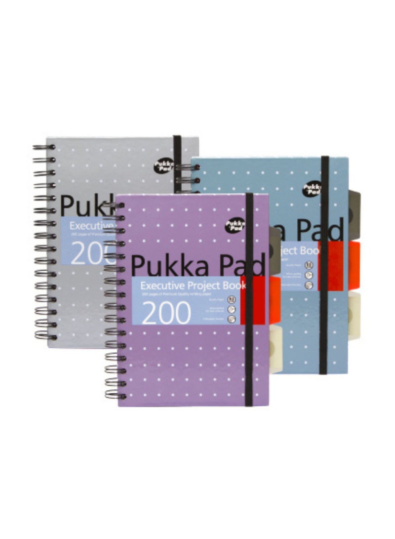 Pukka Pad دفتر ملاحظات حلزوني من PUKKA PAD، مقاس A5، مسطر، 100 صفحة، PUKKA PAD "دفتر مشروع معدني" - Image 1