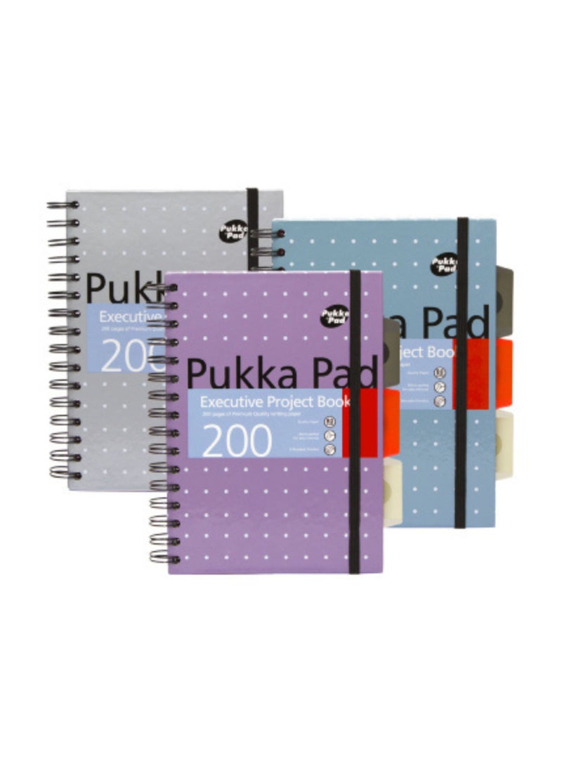 Pukka Pad دفتر ملاحظات حلزوني من PUKKA PAD، مقاس A5، مسطر، 100 صفحة، PUKKA PAD "دفتر مشروع معدني" - Image 2