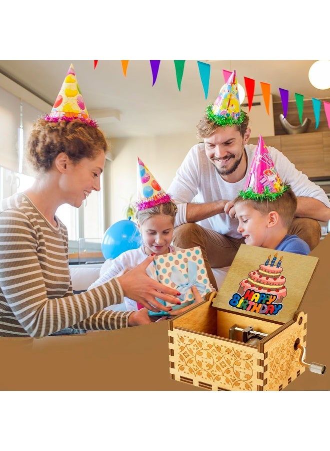 SANMUGEED Happy Birthday Wooden Music Box, Unique Gift for Wife Daughter Son Friend, Birthday Melody Music Box Gift for Sister Boyfriend Girlfriend - Image 4