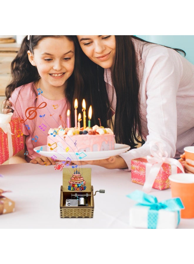 SANMUGEED Happy Birthday Wooden Music Box, Unique Gift for Wife Daughter Son Friend, Birthday Melody Music Box Gift for Sister Boyfriend Girlfriend - Image 2