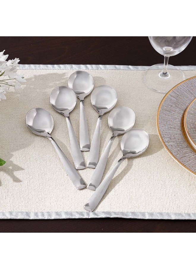 DANUBE HOME Danube Home Dune 6-Piece Soup Spoon Set Elegant Silver Stainless Steel Perfect For Soups And Stews Durable And Stylish Flatware For Everyday Dining 17.4 X 4.7Cm  - Image 2