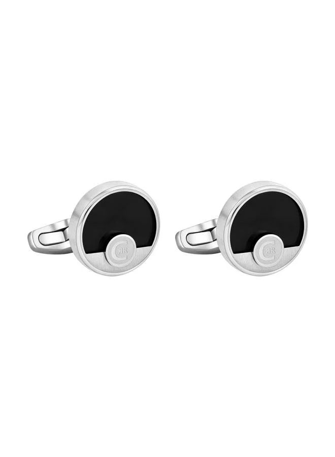 Fabio Stainless Steel Round Cufflinks for Men