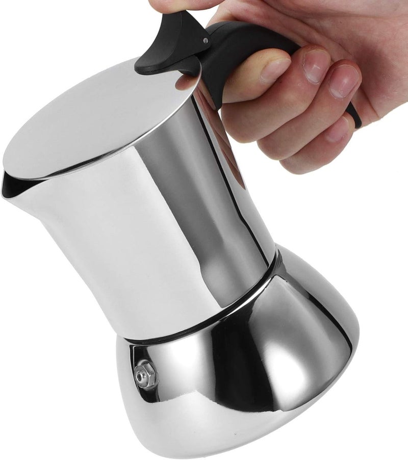 Stain resistant 4 Cup Moka Pot, Stainless Steel Percolator Coffee Pot Stovetop Espresso Italian Coffee Maker for Home Coffee Shop Camping Multi-goal comprehensive design Intra-city fast distribution Adjustable build Newly stocked local goods All condition fit Standard fit Remote area delivery Reliable durability Transparent body All user affordable trusted quality Easy clean surface Closed & open space compatible General purpose design All usage compatible Bulk order available stock Affordable purchase options Most item matching trendy design All storage type compatible Home & professional compatible Durability boost selected material Dense material Trendy versatile build Extra part combo compatible Fine polished finish - Image 5