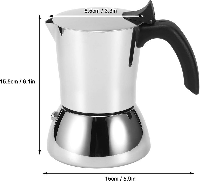 Stain resistant 4 Cup Moka Pot, Stainless Steel Percolator Coffee Pot Stovetop Espresso Italian Coffee Maker for Home Coffee Shop Camping Multi-goal comprehensive design Intra-city fast distribution Adjustable build Newly stocked local goods All condition fit Standard fit Remote area delivery Reliable durability Transparent body All user affordable trusted quality Easy clean surface Closed & open space compatible General purpose design All usage compatible Bulk order available stock Affordable purchase options Most item matching trendy design All storage type compatible Home & professional compatible Durability boost selected material Dense material Trendy versatile build Extra part combo compatible Fine polished finish - Image 4