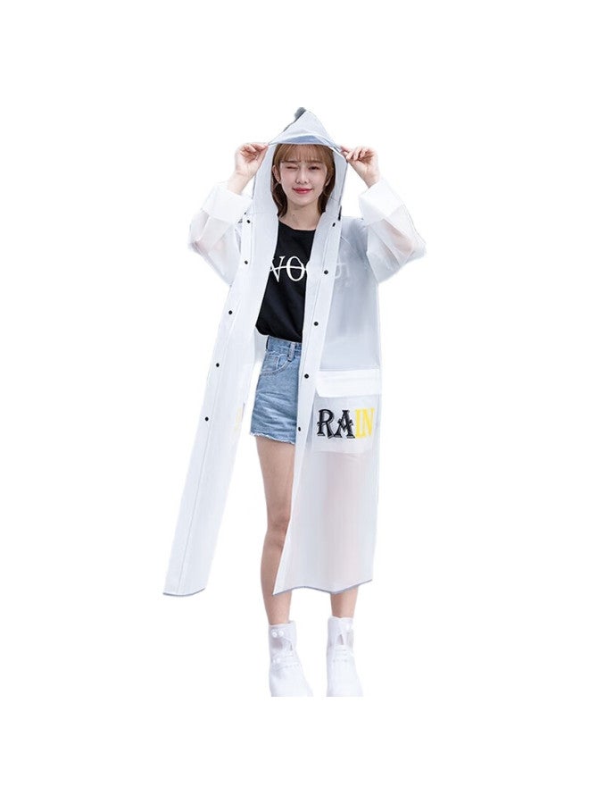 NOLANSEND Adult Raincoat, Semi-Transparent Frosted Long Style With Hood, Thickened, N625 Size M (Recommended Height 150-165Cm) - Image 2