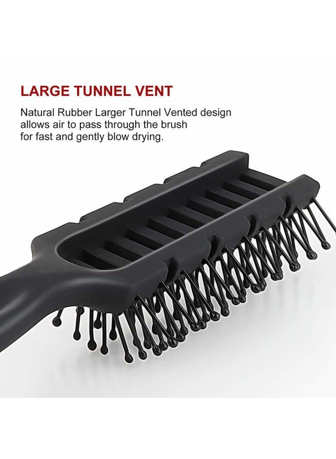 BALON Vent Hair Brush, 11 Row Vented Hairbrush for Men and Women, Vent Brushes With Ball Tipped Bristles for Wet Short Curly Straight Hair Blow Drying Quickly(Black) - Image 4