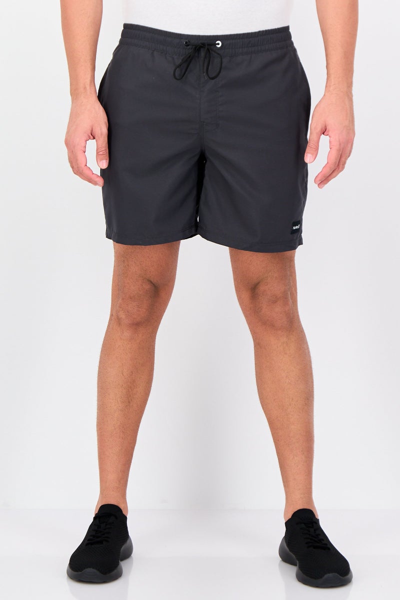 Hurley Men Sportswear Fit Brand Logo Training Shorts, Grey - Image 1