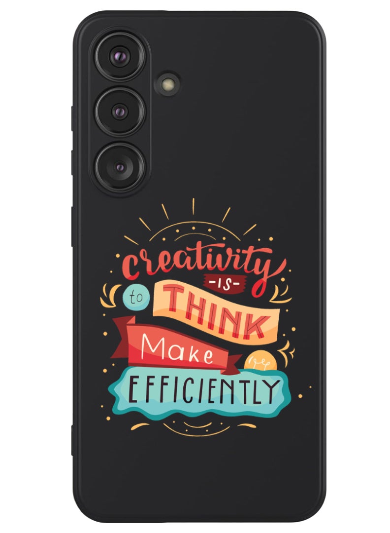 Theodor Protective Slim Fit Case Liquid Silicone Cover with Full Body Protection Anti-Scratch Shockproof Case For Samsung Galaxy S24 (Black) - creativity is to think - Image 1