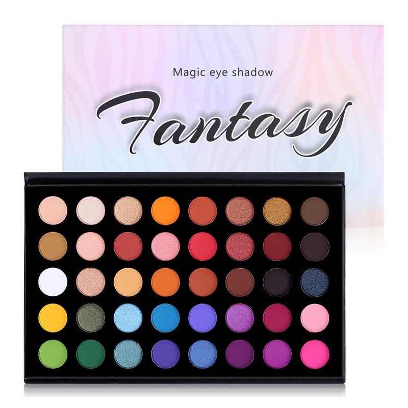 CHARMCODE 40 Colors High Pigmented Shimmer Matte Eyeshadow Makeup Palette Full Spectrum Artist Glitter Metallic Waterproof Creamy Blendable Eye Shadow Cosmetics (Color 1) - Image 1