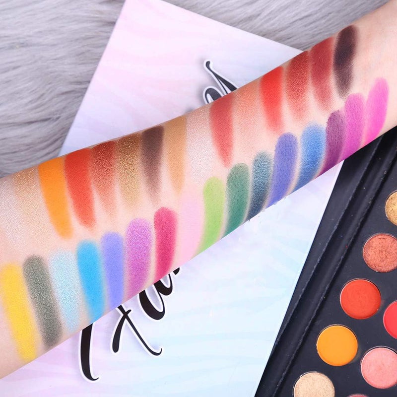 CHARMCODE 40 Colors High Pigmented Shimmer Matte Eyeshadow Makeup Palette Full Spectrum Artist Glitter Metallic Waterproof Creamy Blendable Eye Shadow Cosmetics (Color 1) - Image 4