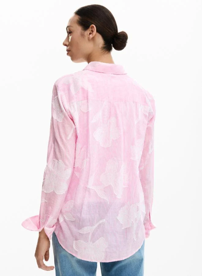 Desigual Pink Striped postcard shirt for Women | Best Price UAE