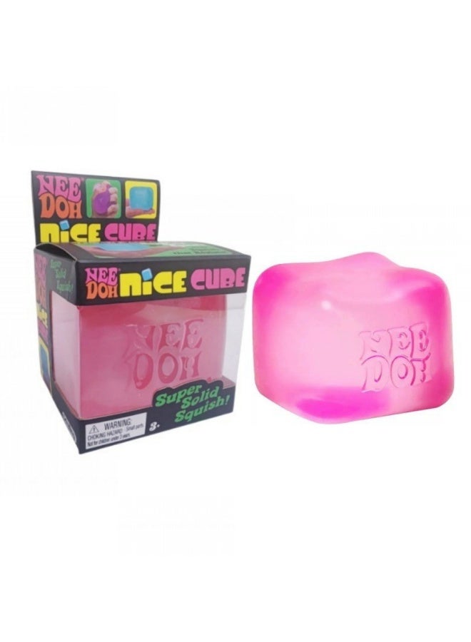 Schylling NeeDoh Nice Cube -Sensory Squeeze Toy with Super Solid Squish - 5.7cm Cube (Pink) - Image 4