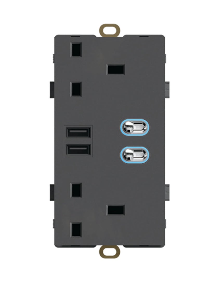 Foreign trade switch socket (146 type two-position switch with two-position 13A socket + 2USB) 