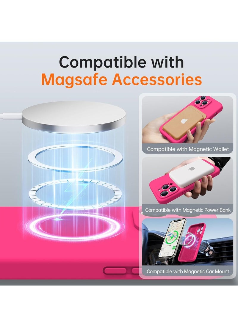 Raxoom iPhone 16 Pro Max Case with 2 Screen Protectors – Liquid Silicone Protective Phone Case (6.9") – Compatible with MagSafe – Upgraded Camera Protection – Hot Pink - Image 2