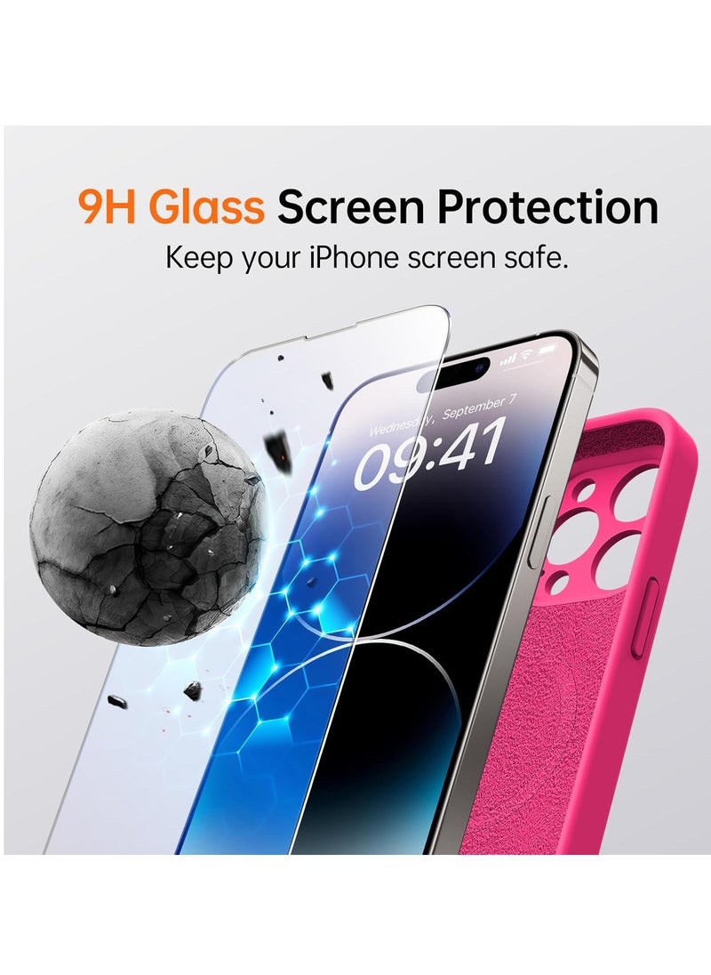 Raxoom iPhone 16 Pro Max Case with 2 Screen Protectors – Liquid Silicone Protective Phone Case (6.9") – Compatible with MagSafe – Upgraded Camera Protection – Hot Pink - Image 4