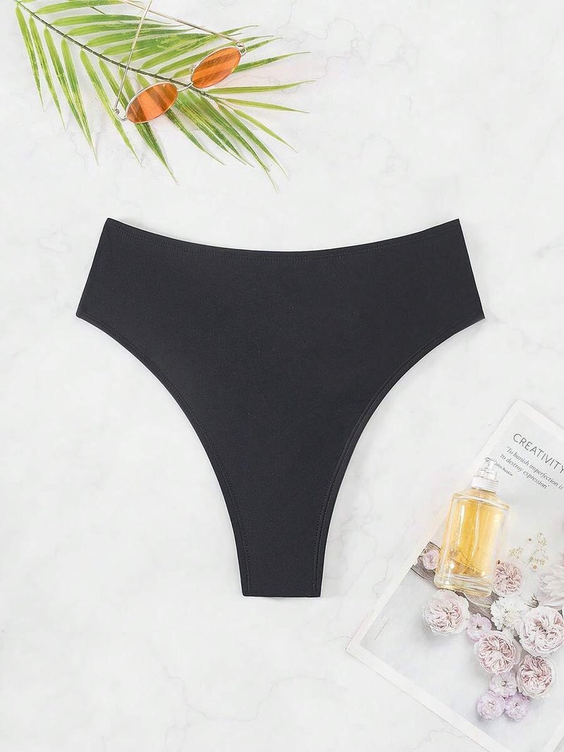 Swim SXY Solid Color Hollow Out Bikini Bottom, Beach Bathing Suit Summer,Summer Beach - - Image 4