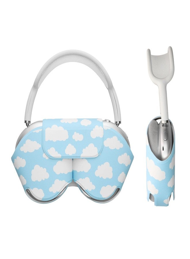 kwmobile Headphone Storage Case Compatible with Apple AirPods Max Case - PU Cover for Headphones - Clouds in The Sky - Image 1