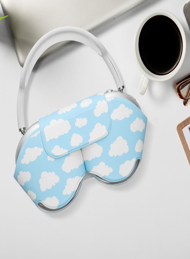 kwmobile Headphone Storage Case Compatible with Apple AirPods Max Case - PU Cover for Headphones - Clouds in The Sky - Image 3