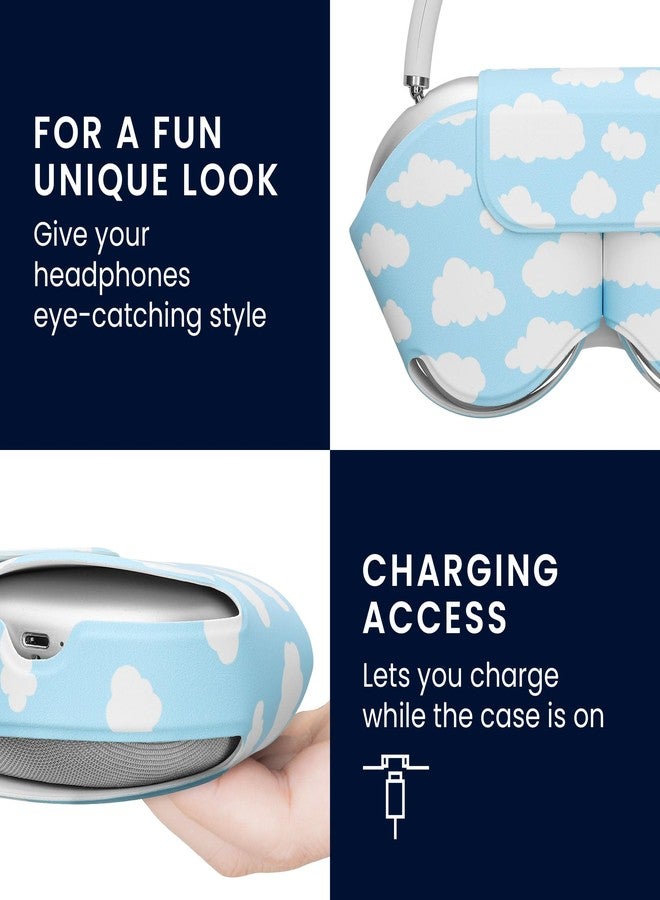 kwmobile Headphone Storage Case Compatible with Apple AirPods Max Case - PU Cover for Headphones - Clouds in The Sky - Image 4