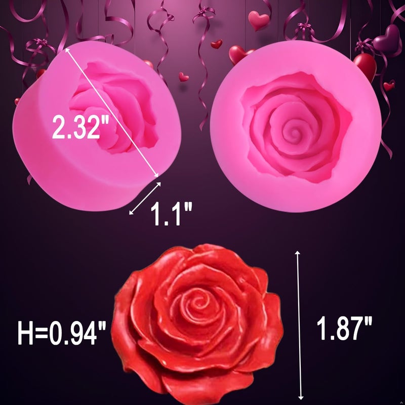 Fogilas Blooming Rose Flower Silicone Mold - Chocolate & Candy Molds, Wedding Cake Decorating Tools, Fondant Sugarcraft Cake Molds - Image 2