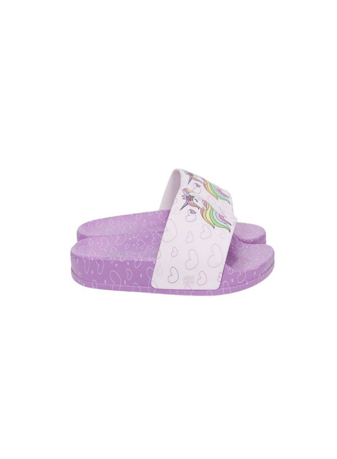 CUBS Unicorn Print Everyday Wear eco-friendly PVC Slides for Girls, Lightweight, Easy to Wash and Anti-Slip Soles - Image 2