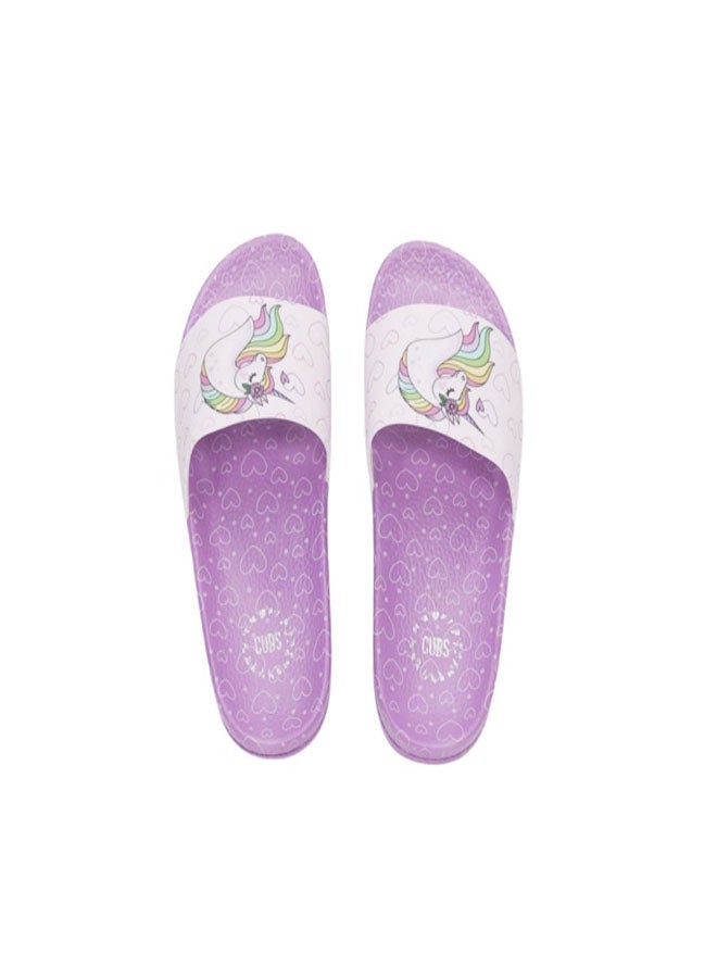 CUBS Unicorn Print Everyday Wear eco-friendly PVC Slides for Girls, Lightweight, Easy to Wash and Anti-Slip Soles - Image 3