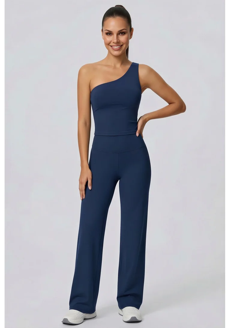 CORRE Active Wear Alma Flared Leggings - Navy
