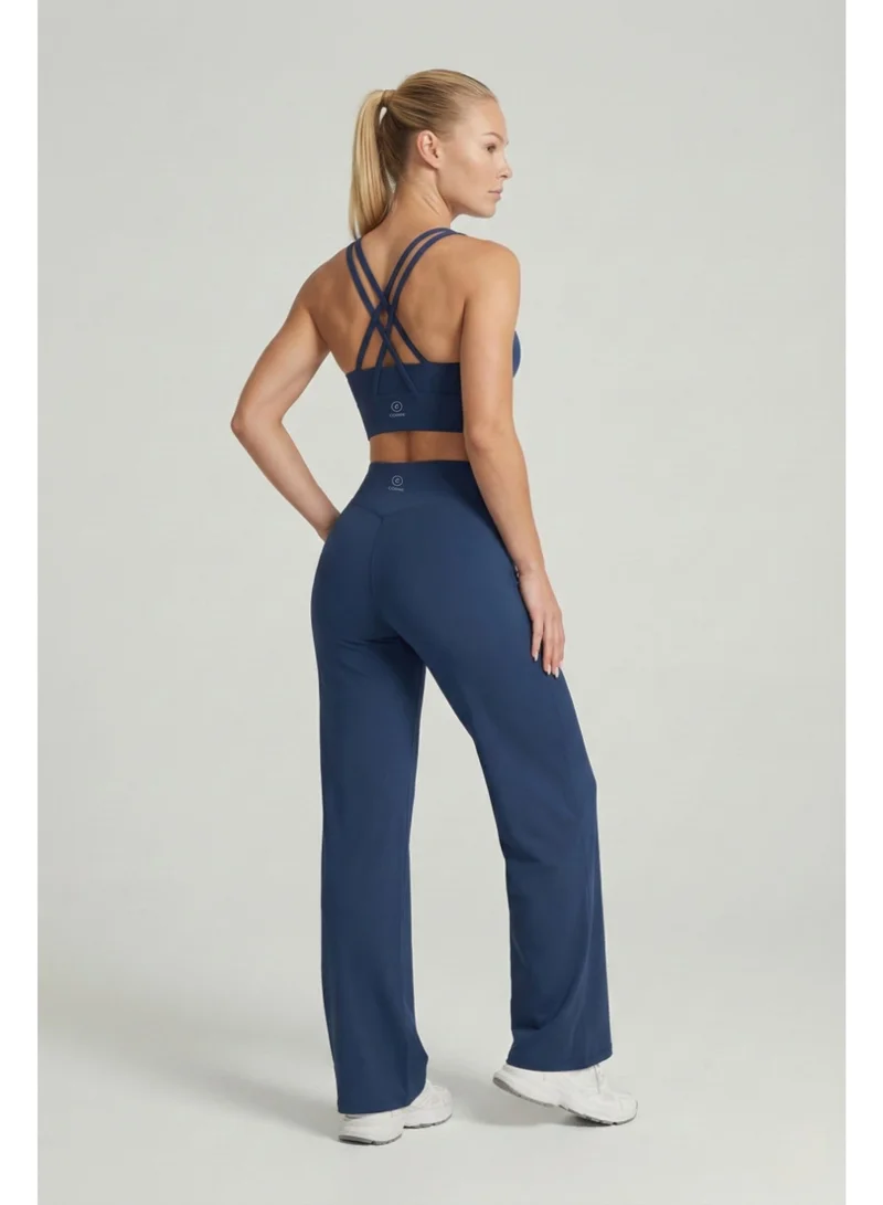 CORRE Active Wear Alma Flared Leggings - Navy