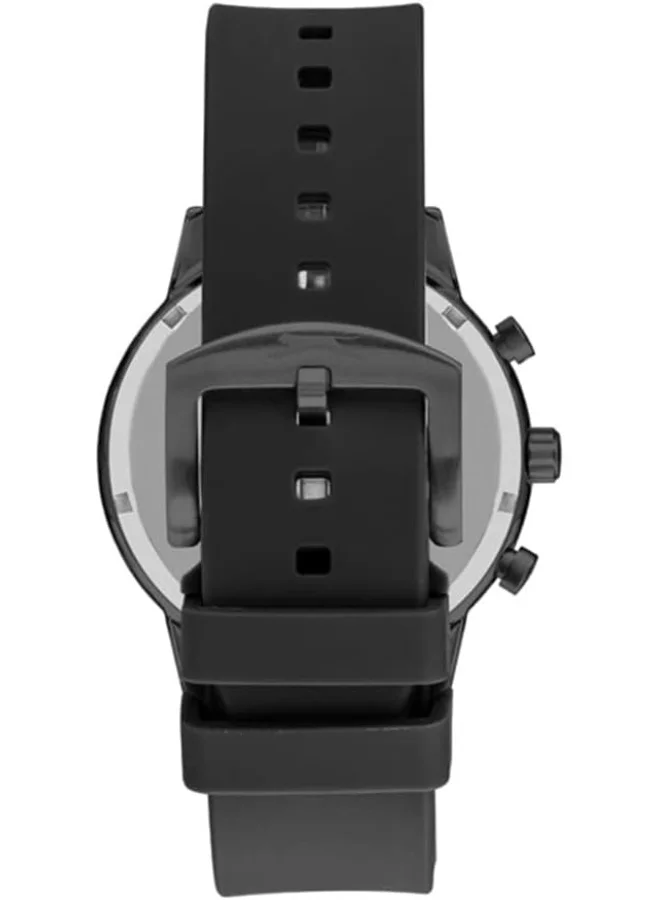 Slazenger Men's Quartz Movement Watch, Multi Function Display and Silicone Strap - SL.9.6501.2.01, Black