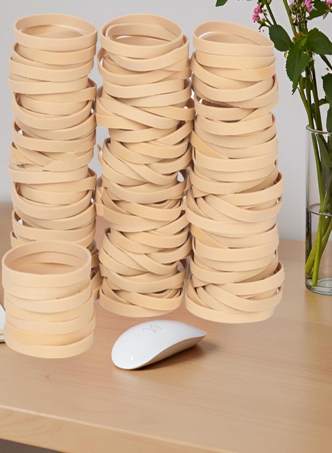 Foshine Rubber Bands Size #64, Elastic band beige size 64 rubber band 110 pcs wide rubber bands for office supplies(3 1/2" x 1/4") - Image 5
