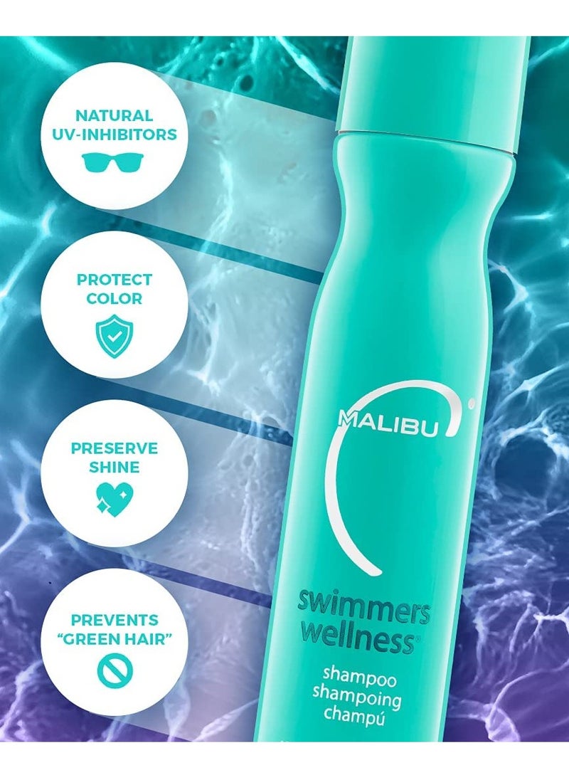 Malibu C Malibu C Swimmers Wellness Shampoo - Chlorine for to Combat Dry Brittle Hair Restores Texture Affected by Pool Elements Sulfate Free Care oz  - Image 2