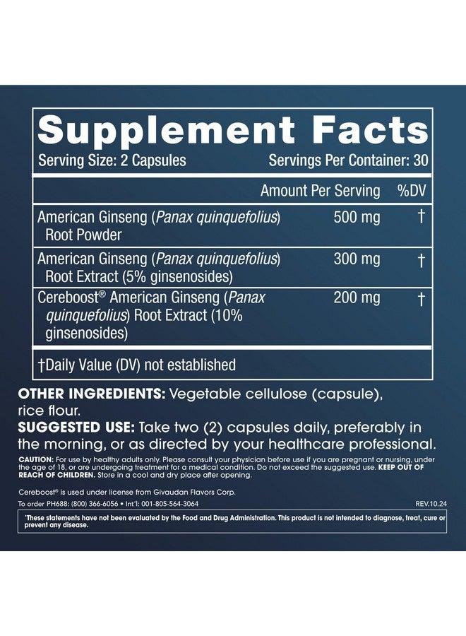 ProHealth Full Spectrum Ginseng | Triple Lab Tested | 1000 mg, 60 Capsules - Image 2