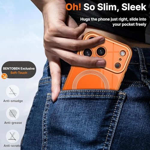 VONZEE Electroplating Transparent Logo Back Cover TPU Compatible with iPhone 17 Pro Max Case, Compatible with Magsafe, Individual Camera Protection for Each Lens for Men & Women (Cosmic Orange) - Image 3