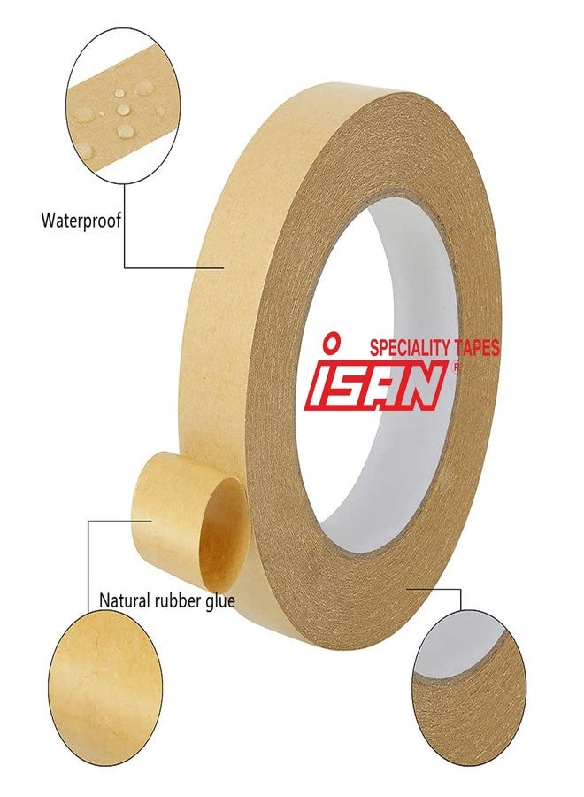 ISAN® Brown Paper Packing tape with Strong Adhesive, Eco friendly, Self-Adhesive Bio-Degradable Kraft Paper Tape, 24mm (1" Approx) Width X 25Mtr Length (2 Pcs.) - Image 2