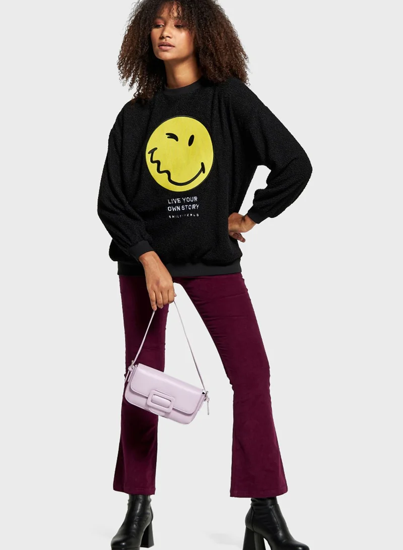SP Characters Round Neck Graphic Sweatshirt