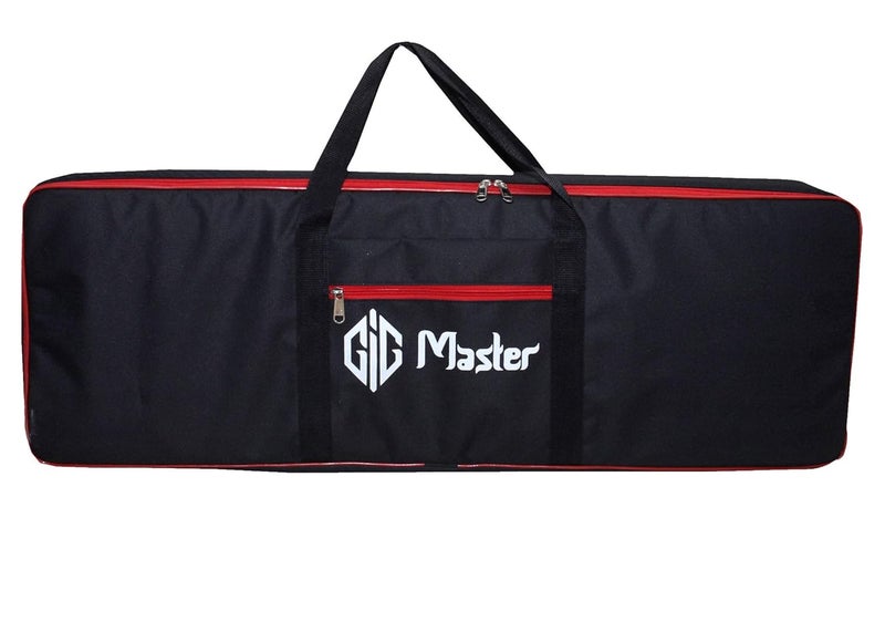 GIG Master حقيبة/غطاء/ظهرية للبيانو ولوحة المفاتيح لنوفايشن لانشكي 49 MK 2 مع 49 مفتاح خفيف الوزن مع جيب أمامي، لون أسود وأحمر - Image 2