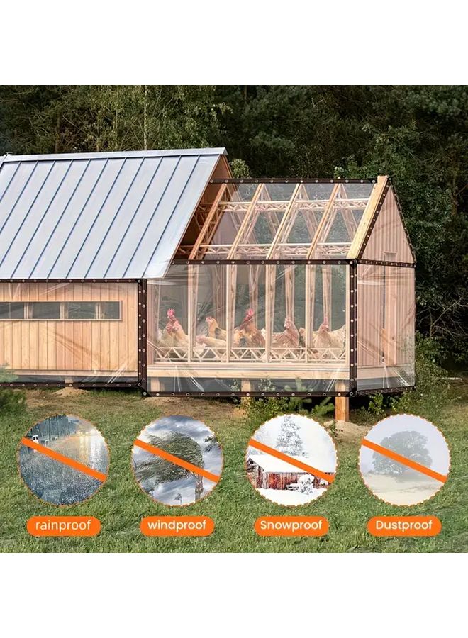 78 74x118 11 بوصة غطاء شفاف متين مقاوم للماء مقاوم للرياح مقاوم للثلوج مقاوم للمطر للحدائق الخارجية الشرفة حظيرة الدجاج التخييم - Image 3