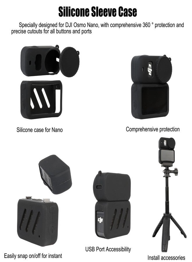 PellKing Ultimate Protection Kit for DJI Osmo Nano Camera - [3-in-1] Tempered Glass Screen/Lens Protector, Full Body Silicone Cover Case & Portable Carry Bag - Image 3