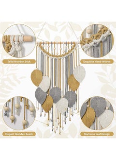 Macrame feather Wall Hanging Boho Leaves Macrame Tapestry Wall Decor Handmade yellow - pzsku/Z20F8AECE0BF1846DB964Z/45/_/1716807360/93ae06a8-fbb7-4e1c-9740-ce4eecaa0985