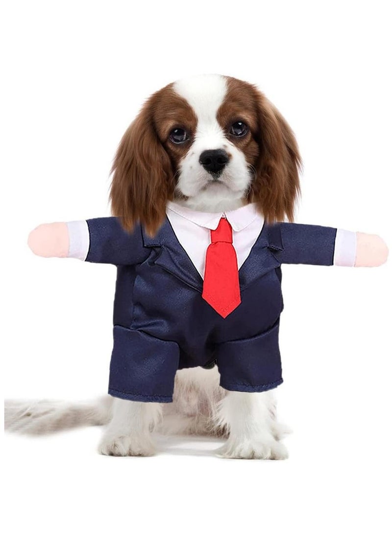Dog Tuxedo Pet Clothes Puppy Shirt with Red Necktie Dog Formal Suit Party Costume Prince Wedding Attire  Dog Birthday  Costumes  Dog Outfit for Small Medium Dogs Cats - Image 1