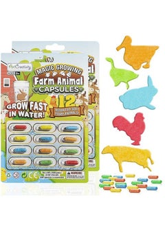 ArtCreativity Magic Growing Farm Animal Capsules 2 Packs With 12 Expanding Animal Capsules Each Grow In Water Cute Color And Design Variety Kids’ Birthday Party Favors Contest Prize Or Gift Idea  - Image 1