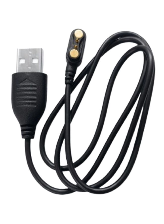 كابل شحن مغناطيسي للساعات الذكية، سلك شحن USB سريع، تصميم خفيف الوزن وسهل الحمل، سلك متين من مادة ABS و PVC، تيار ثابت وحماية من الحمل الزائد - أسود - Image 1