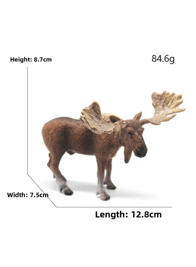 Animal Model Special For Teaching And Education Animal Model Kangaroo Elephant Lion Tiger Deer Ostrich Wolf-Color:4081 North American Elk (84g)  - Image 1
