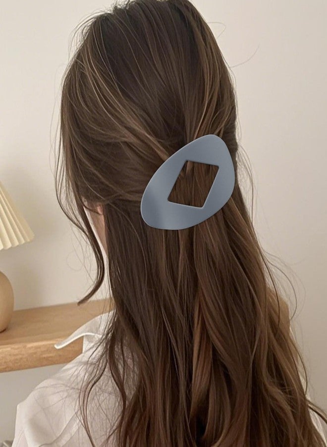 Atoden Large Hair Clips Flat Round Hair Clips for Women Lay Down Clips for Hair Jaw Clips Grey Blue - Image 4