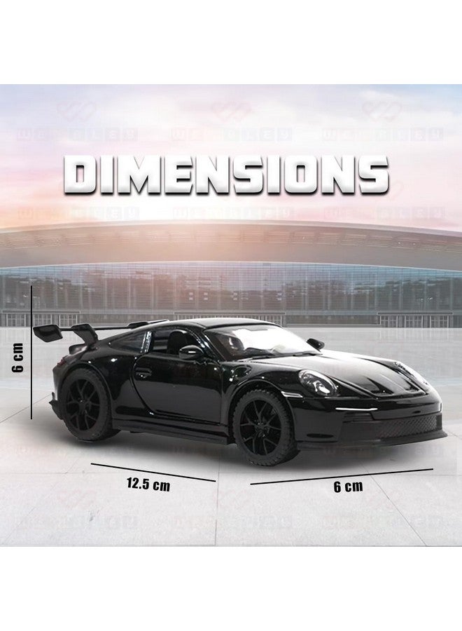 Wembley Pull Back Die-cast Model Car 1:32 Scale Metal Toy Vehicle with Openable Doors & Light Engine Sound - Realistic Collectible for Boys Kids 3+ Years & Above - Black - Image 2