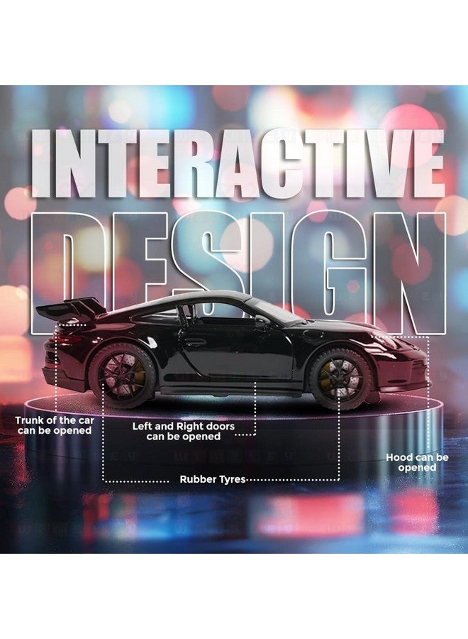 Wembley Pull Back Die-cast Model Car 1:32 Scale Metal Toy Vehicle with Openable Doors & Light Engine Sound - Realistic Collectible for Boys Kids 3+ Years & Above - Black - Image 4