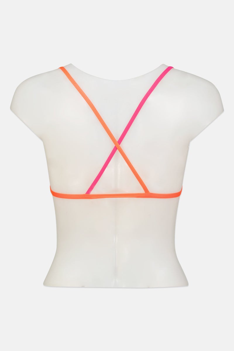 speedo Women Non Padded X-back Bikini Top, Multicolor - Image 3