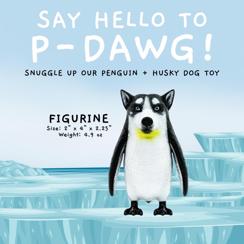Randimals Penguin & Husky Dog Hybrid Realistic Animal Toys - Unique Mix of Safari Toys & Farm Animals Small Figurines - P-Dawg Mini Figures for Kids & Kidults - Image 3