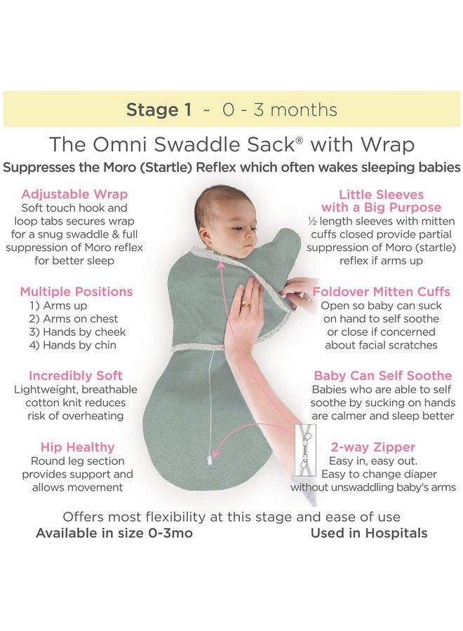SwaddleDesigns 6 Way Omni Swaddle Sack For Newborn With Wrap & Arms Up Sleeves & Mitten Cuffs Easy Transition Better Sleep For Baby Boys & Girls Heathered Gray Hello World Small 0 3 Months  - Image 4